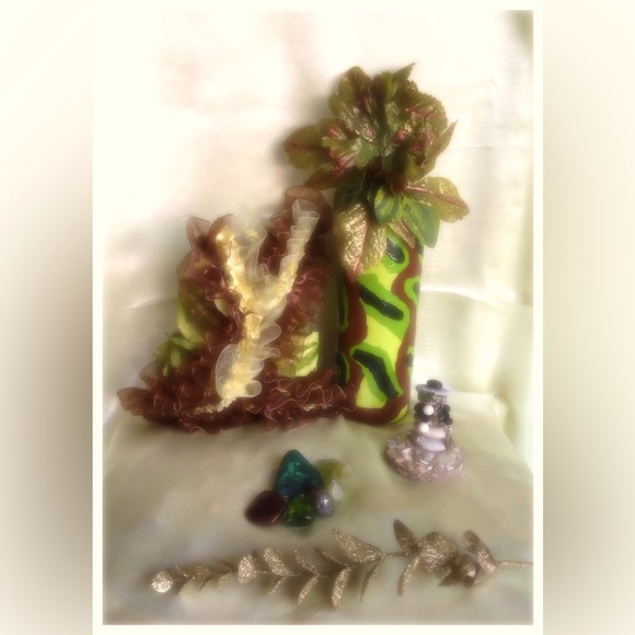 Hand Crafted Upcycled Glass Gypsy Bottle Eternal Tree Nature Vibes - Picture 3 of 15